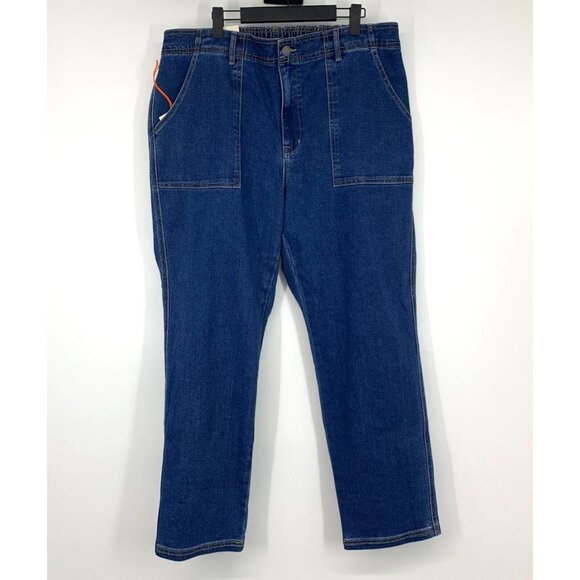 Knox Rose Jeans High Rise Straight Leg Elastic Waist Denim NWT - Picture 1 of 12